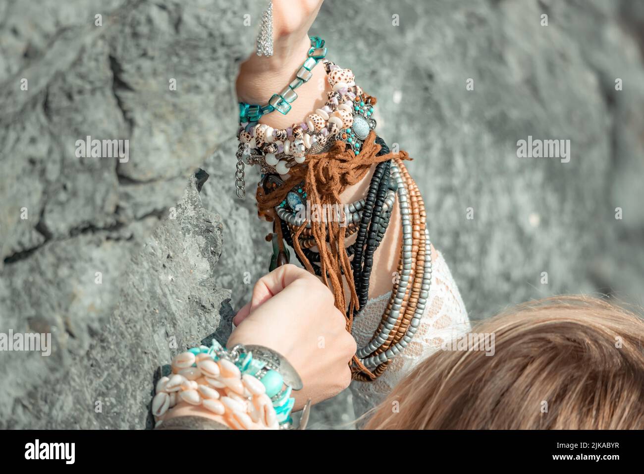 Bohemian top beach look