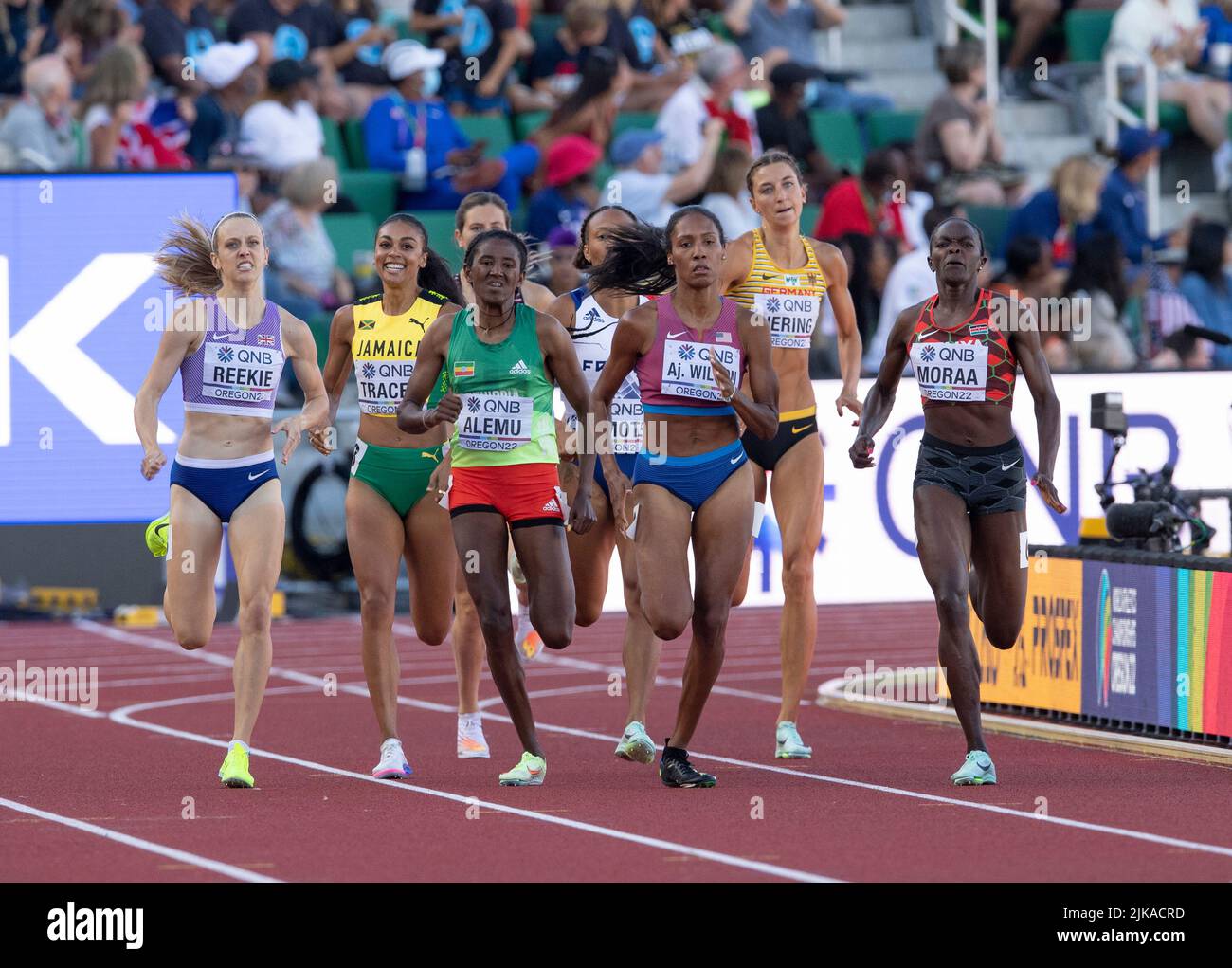 Ajee Wilson (USA) competing in the women’s 800m semi final on day eight