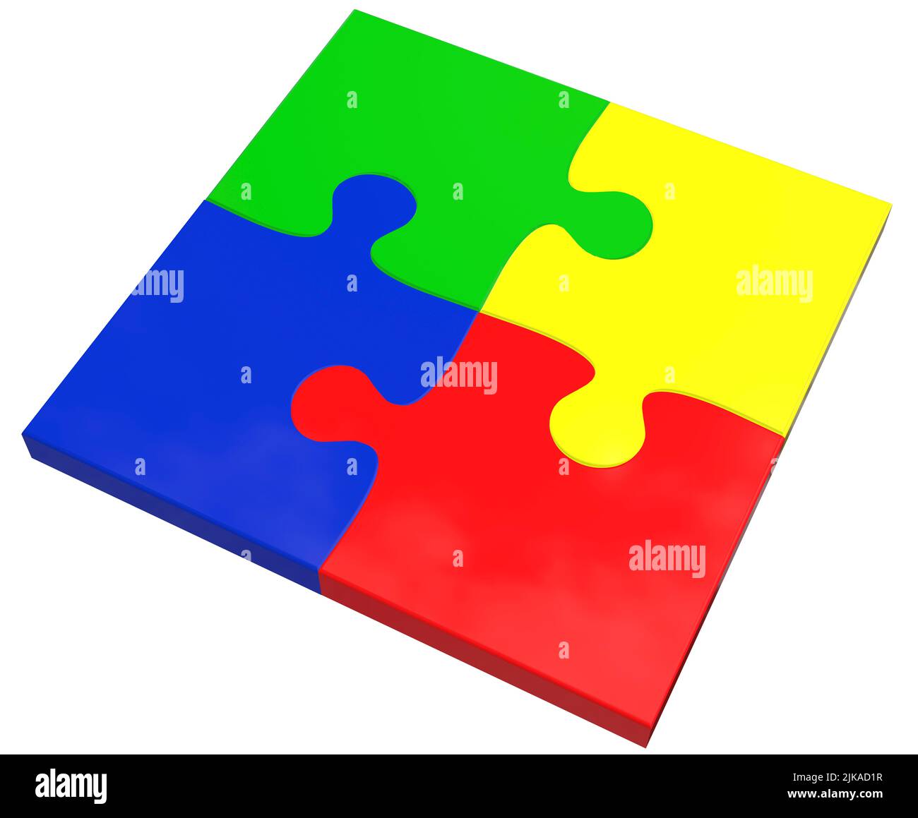 blank jigsaw representing linked concept joined up concept collaboration alliance or coalition concept Stock Photo