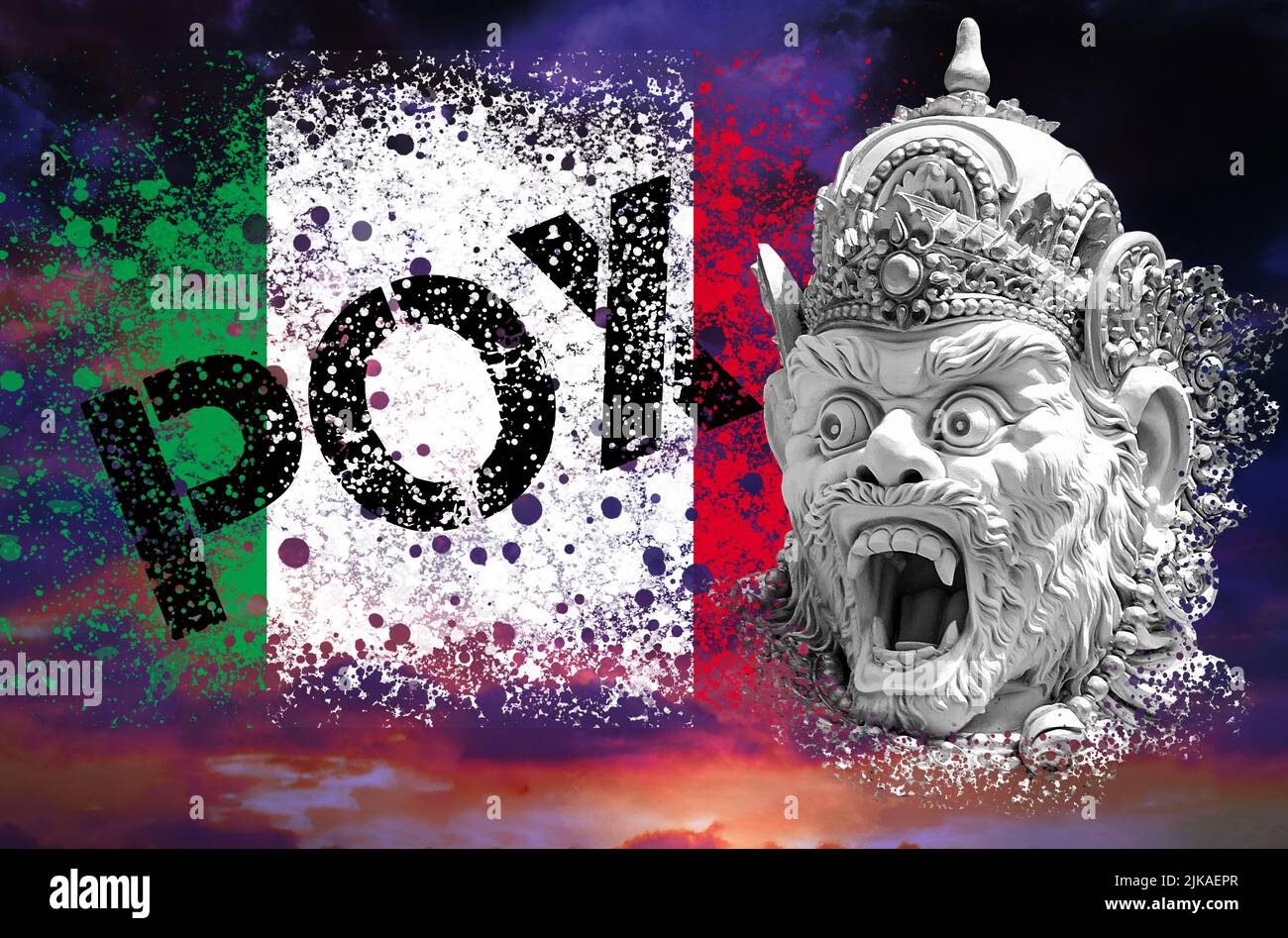 A new outbreak of viral infection at Italia, monkey pox. Head of statue