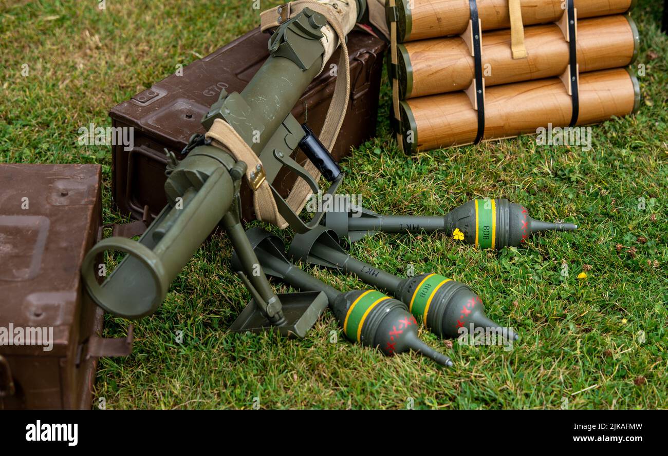 The Projector, Infantry, Anti Tank (PIAT) a British manportable anti