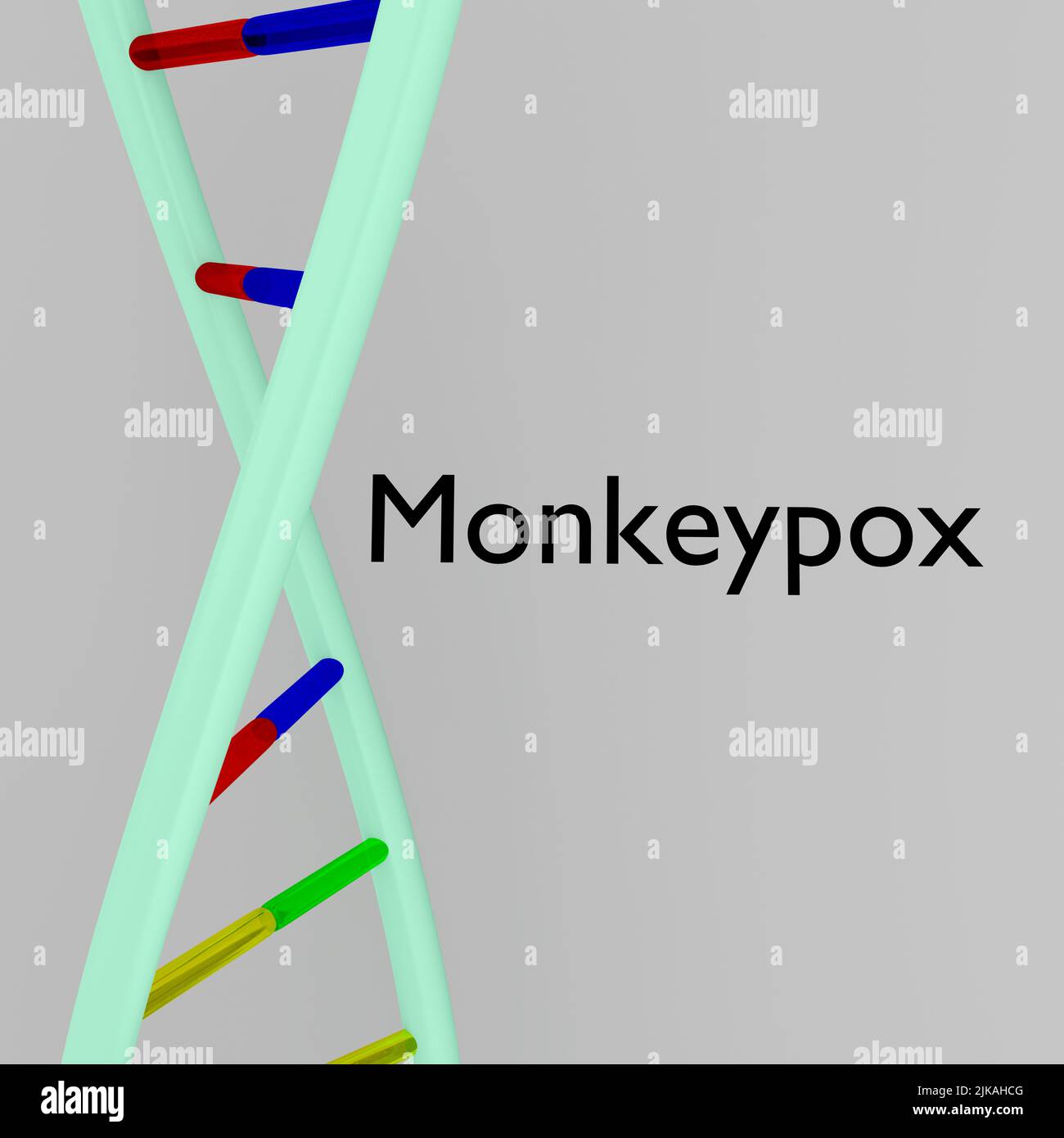 3D illustration of DNA double helix, isolated over green Stock Photo ...