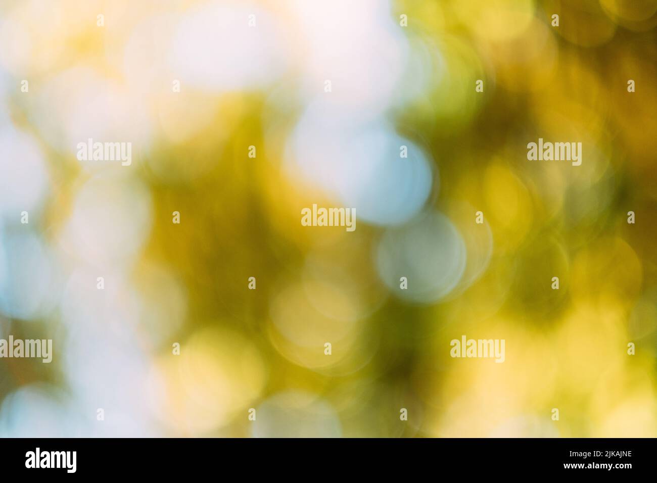 golden white bokeh lights abstract background Stock Photo
