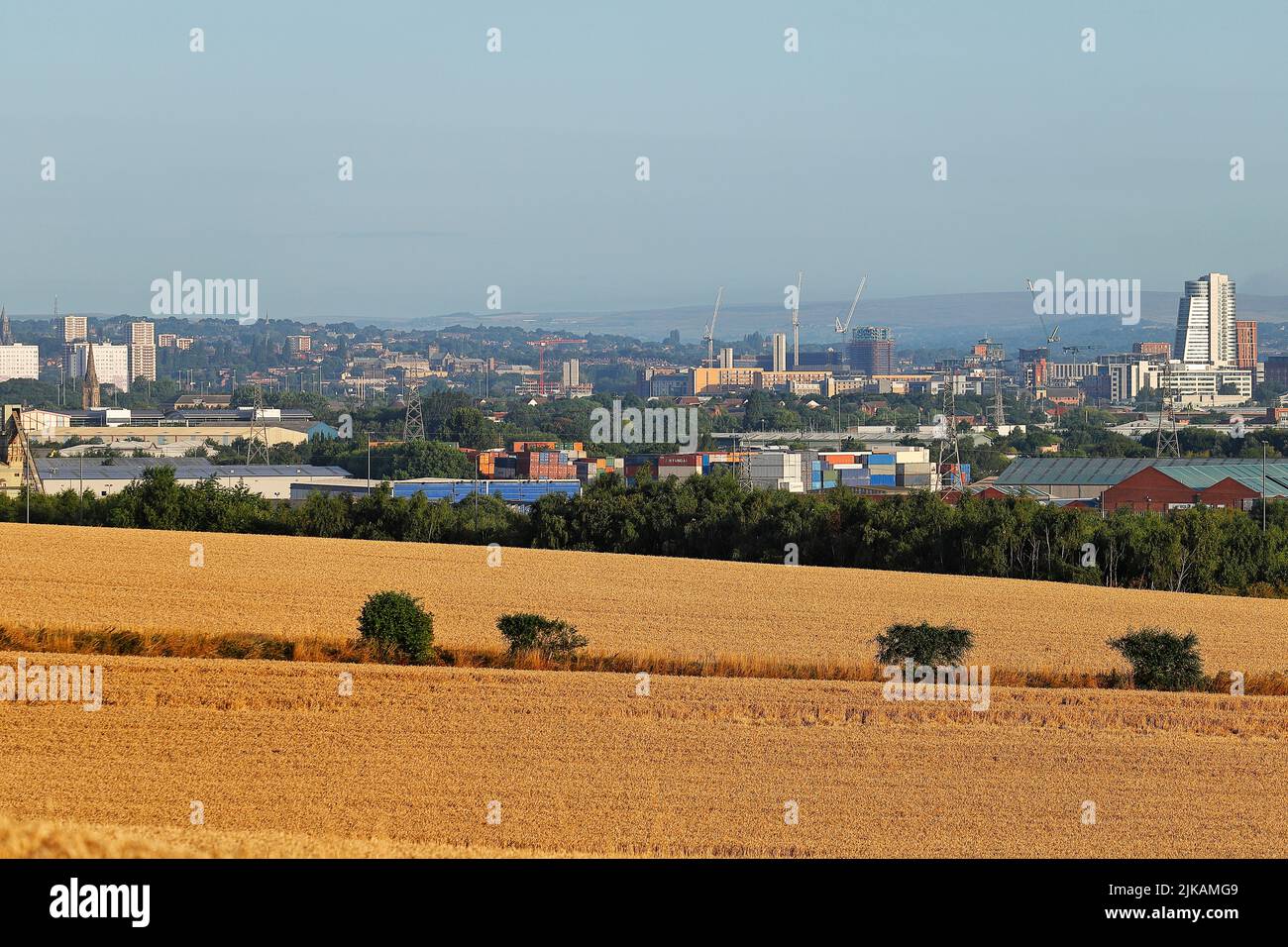 A view towards Leeds City Centre from Rothwell Stock Photo