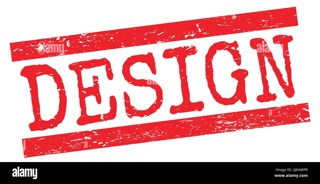 DESIGN text written on red grungy lines stamp sign Stock Photo - Alamy