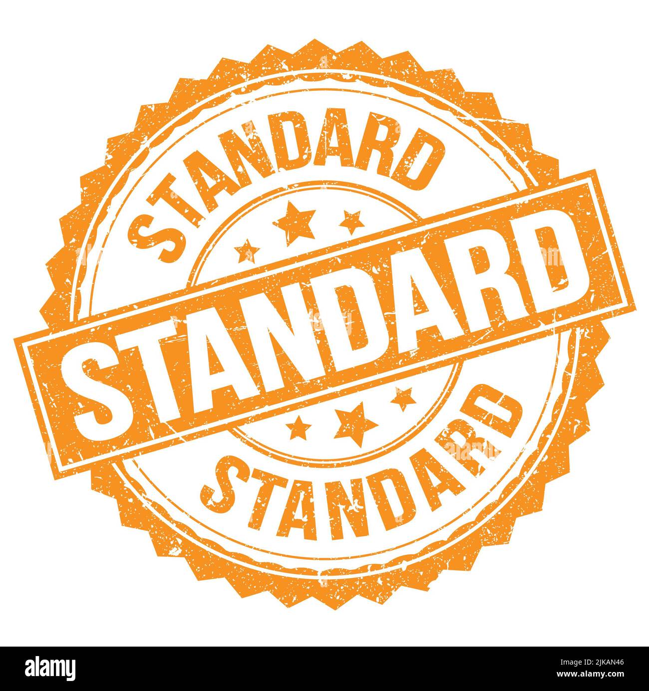 STANDARD text written on orange round stamp sign Stock Photo - Alamy