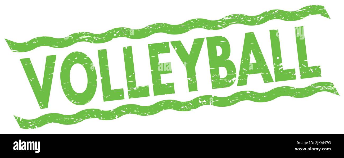 VOLLEYBALL text written on green lines stamp sign Stock Photo Alamy