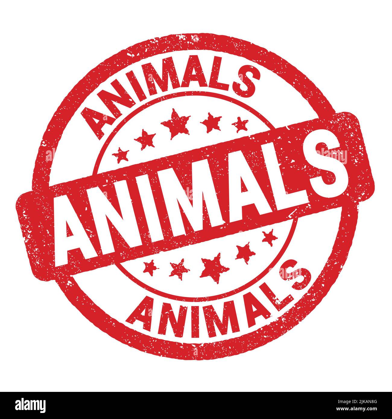 ANIMALS text written on red grungy stamp sign Stock Photo - Alamy