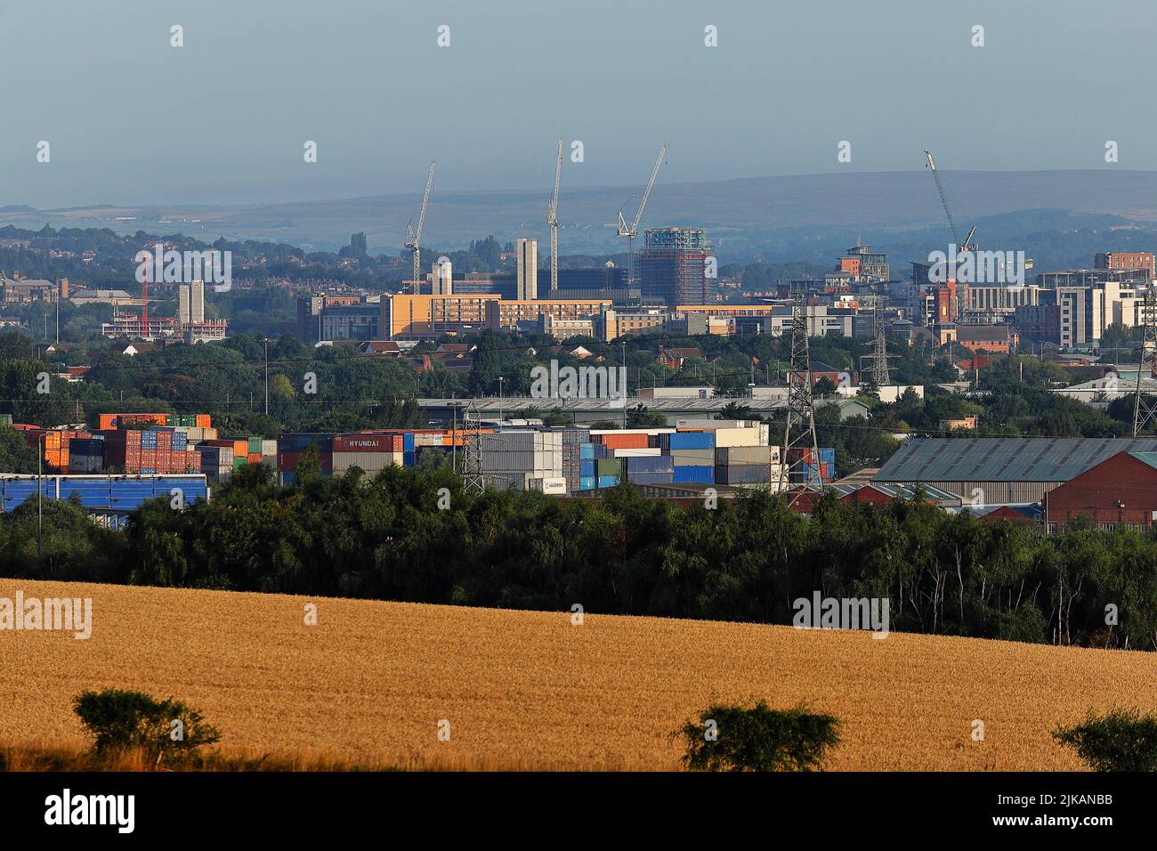 A view towards Leeds City Centre from Rothwell Stock Photo Alamy