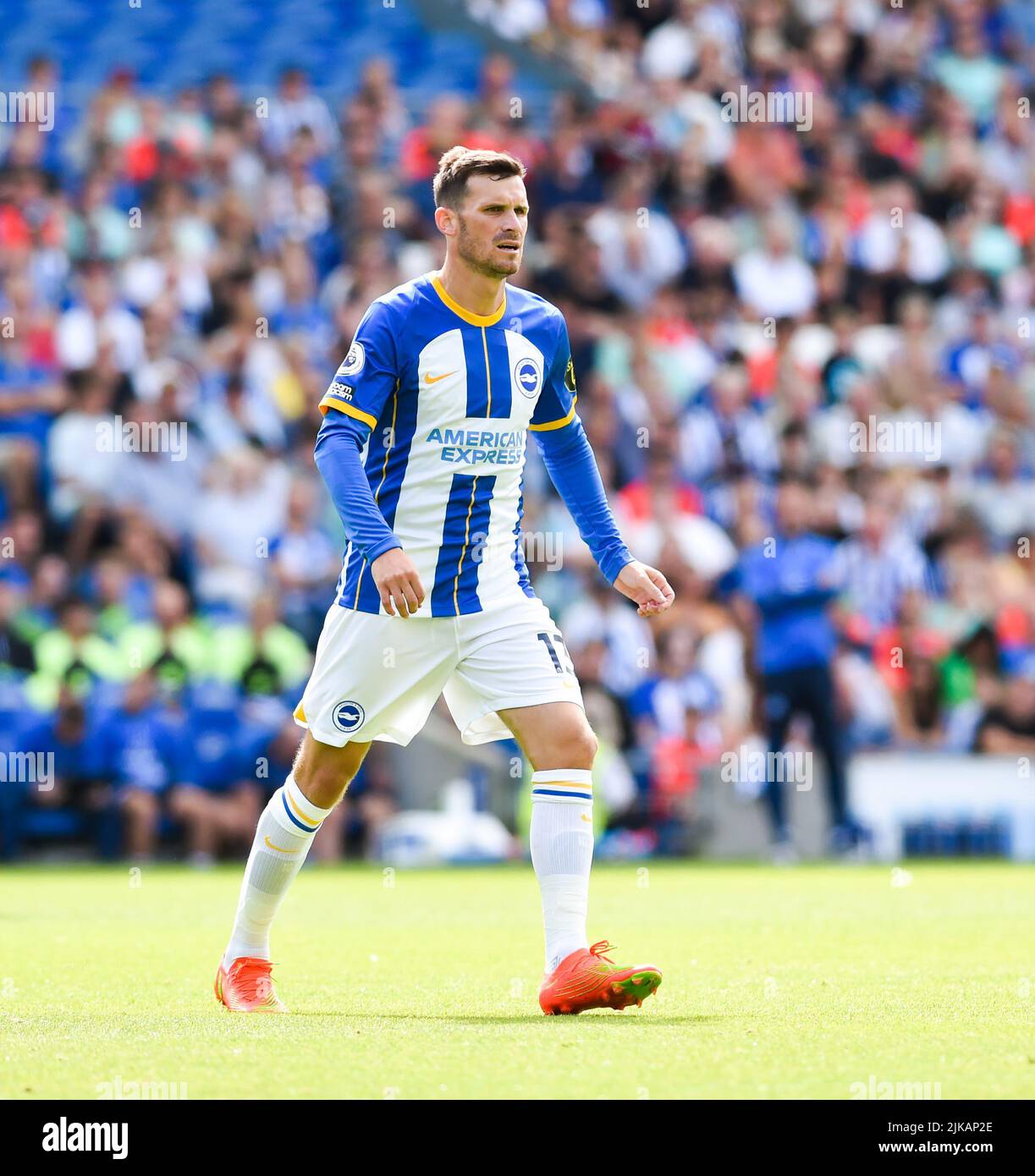 Pascal Gross of Brighton during the Pre Season friendly match between Brighton and Hove Albion and Espanyol at  the American Express Community Stadium, Brighton, UK - 30th July 2022  Editorial use only. No merchandising. For Football images FA and Premier League restrictions apply inc. no internet/mobile usage without FAPL license - for details contact Football Dataco Stock Photo