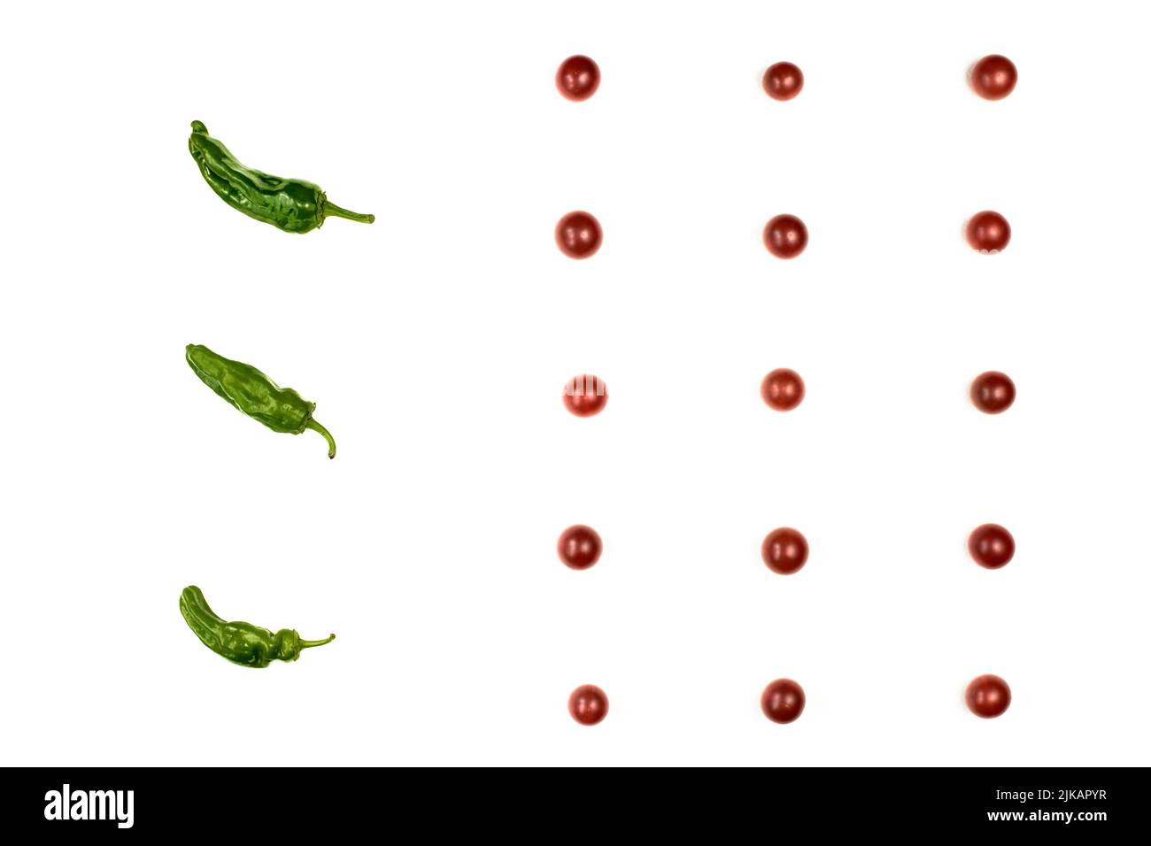 Background, pattern. Tomatoes on white background. Stock Photo
