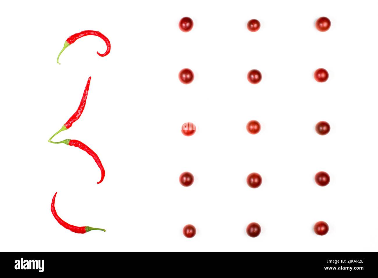 Background, pattern. Tomatoes on white background. Stock Photo