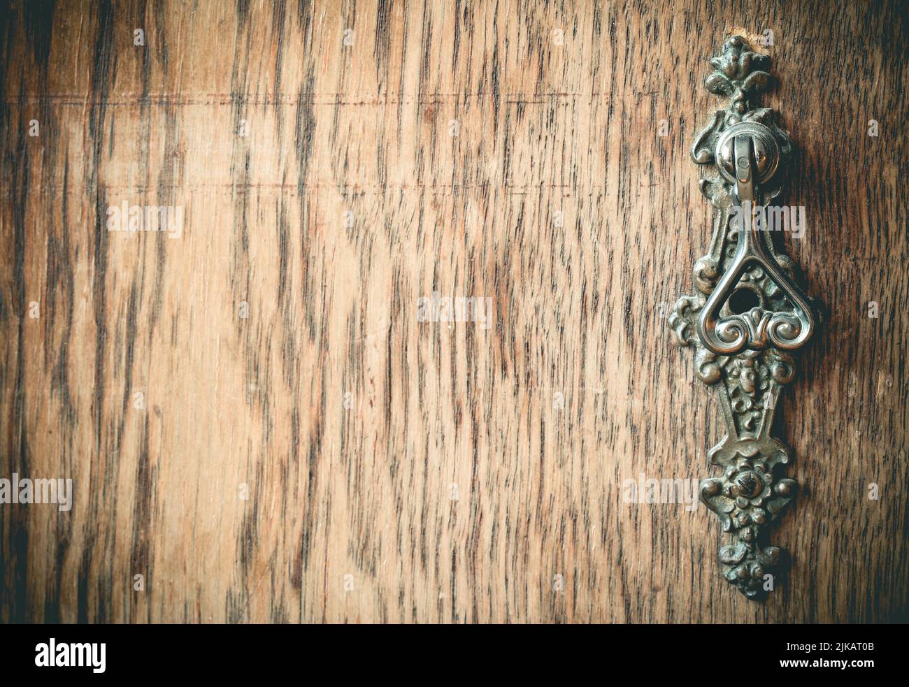 Antique vintage wooden wardrobe closed with key Stock Photo Alamy