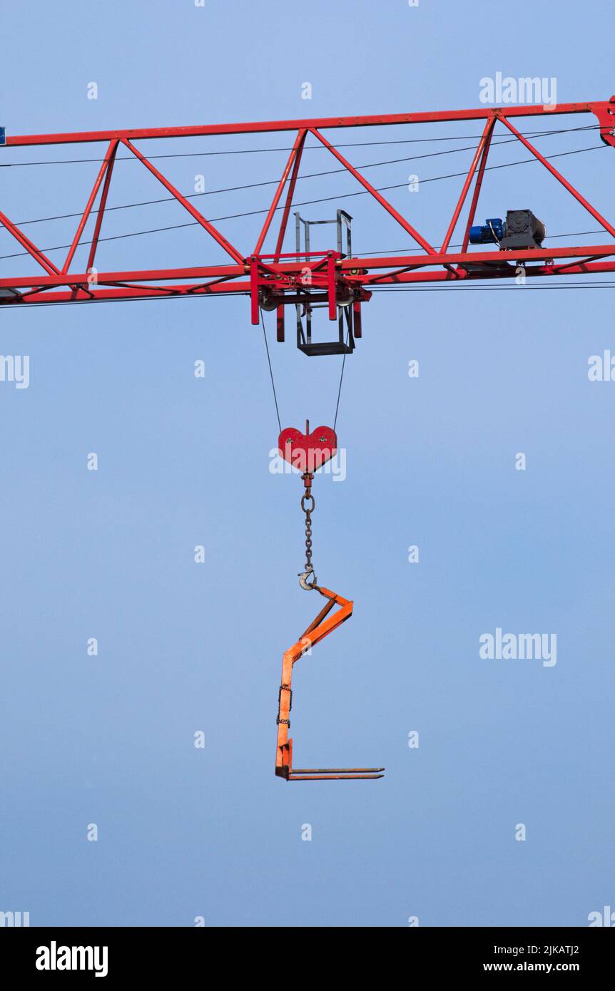Crane jib with pulley trolley Stock Photo - Alamy