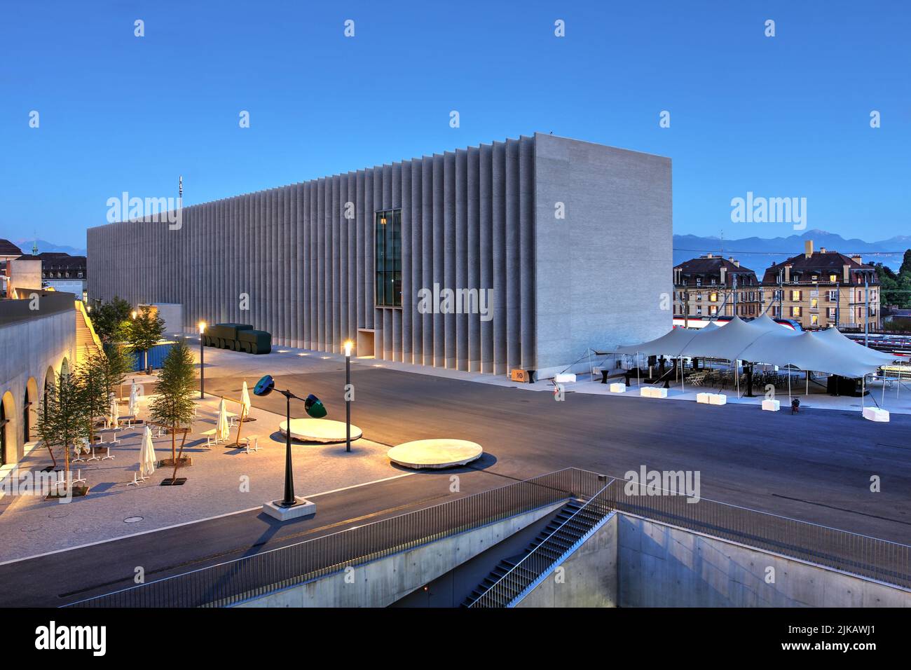 Musée Cantonal des Beaux-Arts (MCBA) in Lausanne, Switzerland one of the main buildings on Platforme 10, a new cultural space in the city center close Stock Photo