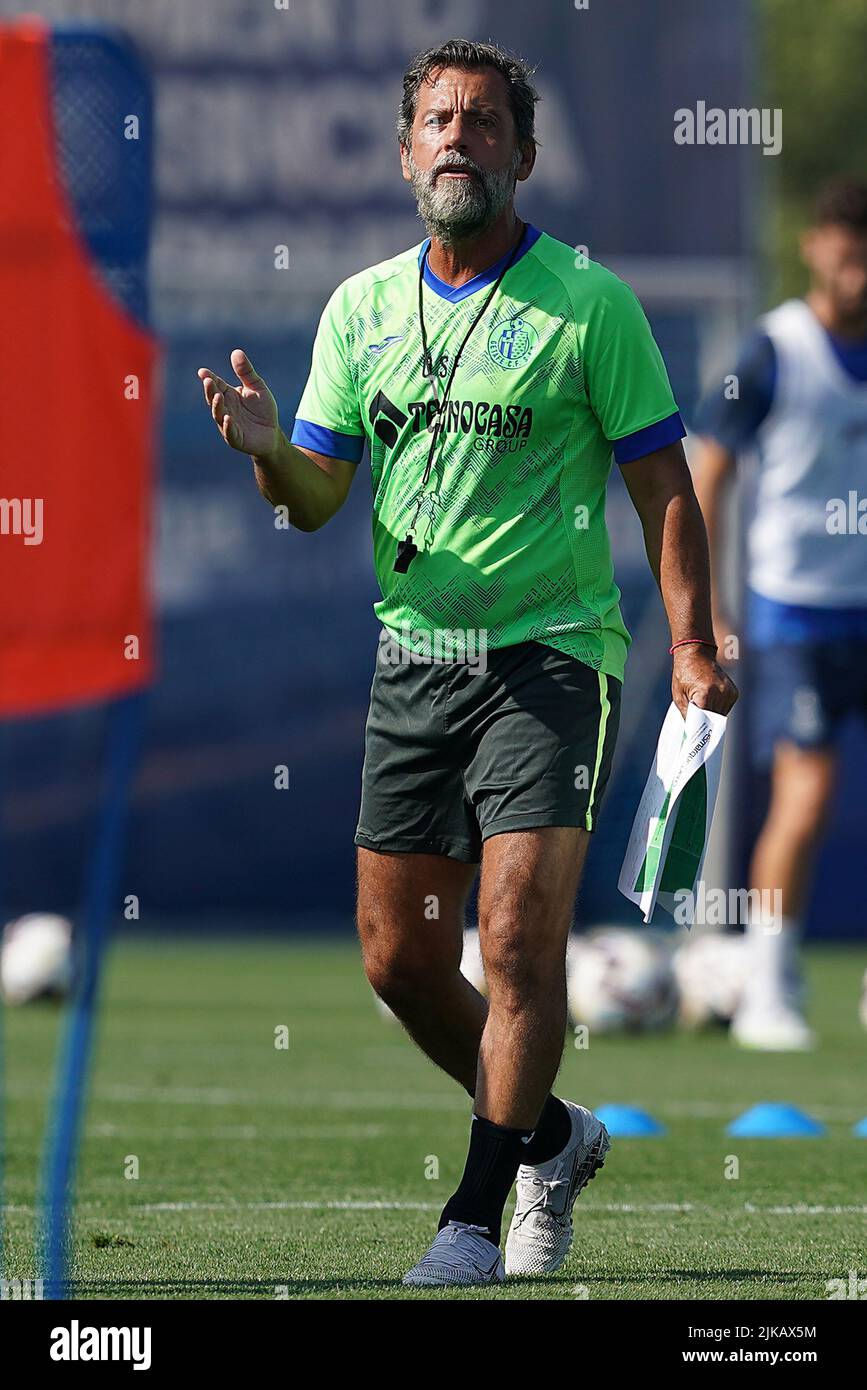 Getafe CF's coach Quique Sanchez Flores during training session. July 30, 2022.(Photo by Acero/Alter Photos/Sipa USA) Stock Photo