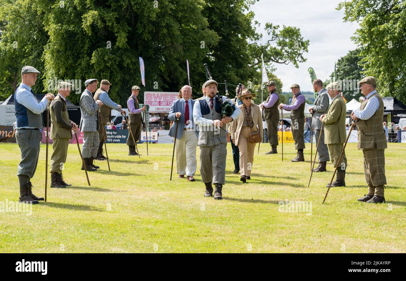 All images © Sandy Young Photography  The GWCT Scottish Game Fair 2022 at Scone Palace, Perthshire. Day one of The GWCT Scottish Game Fair at Scone Palace in Perthshire. The annual event, which is the largest and longest-running game fair in Scotland, is an important fundraiser for the Game & Wildlife Conservation Trust - charity that conducts research into vulnerable species such as capercaillie and salmon. PICTURED there opening ceromany at the game fair   Web:   www.scottishphotographer.com Blog: sandyyoungphotography.wordpress.com  Mail:    sandy@scottishphotographer.com Tel:      07970 26 Stock Photo