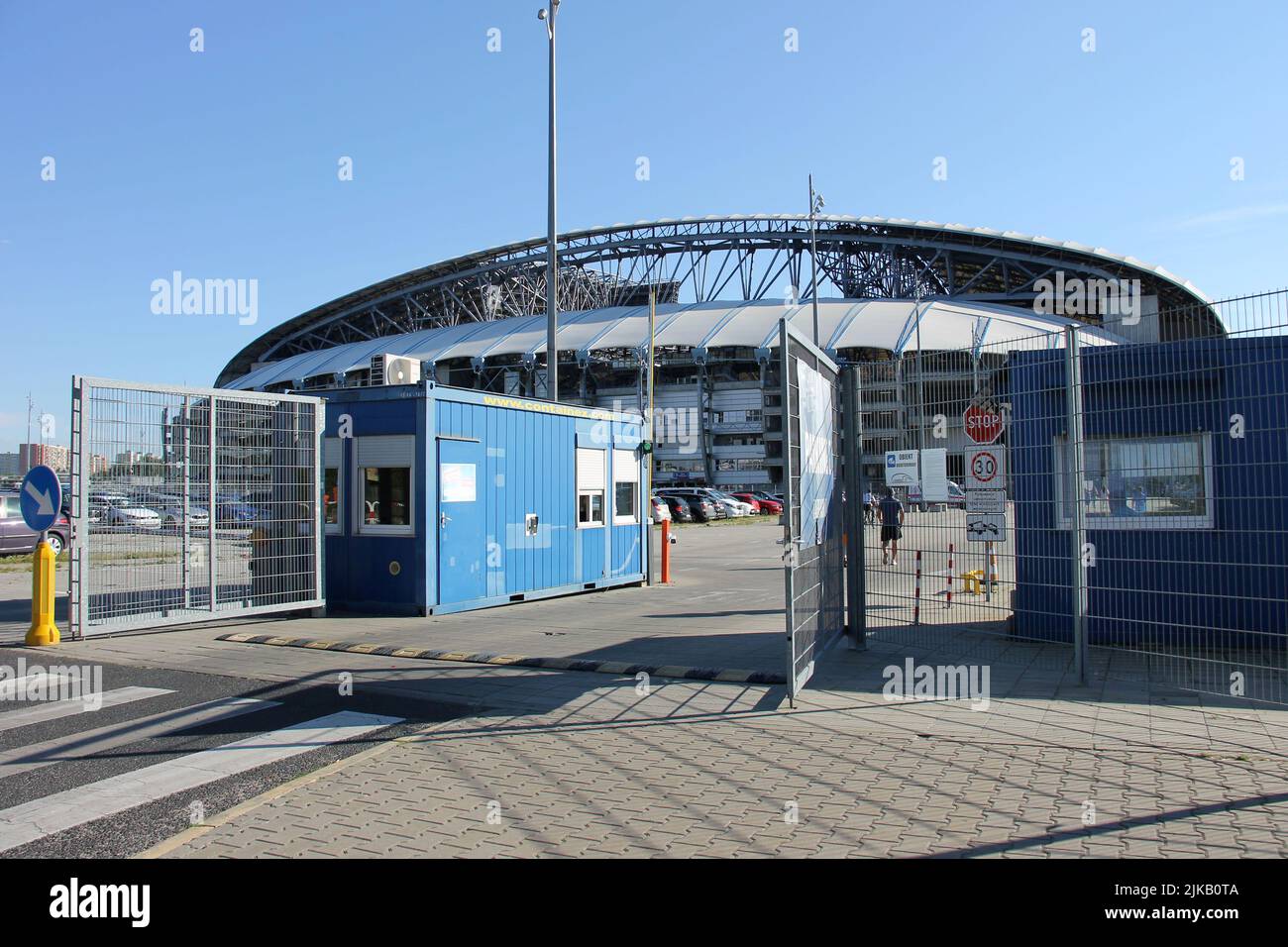 Poznań, Wielkopolska / Poland - 31th of July 2022: 'City Stadium in Poznan, home for Lech Poznań, Bułgarska Street' Stock Photo