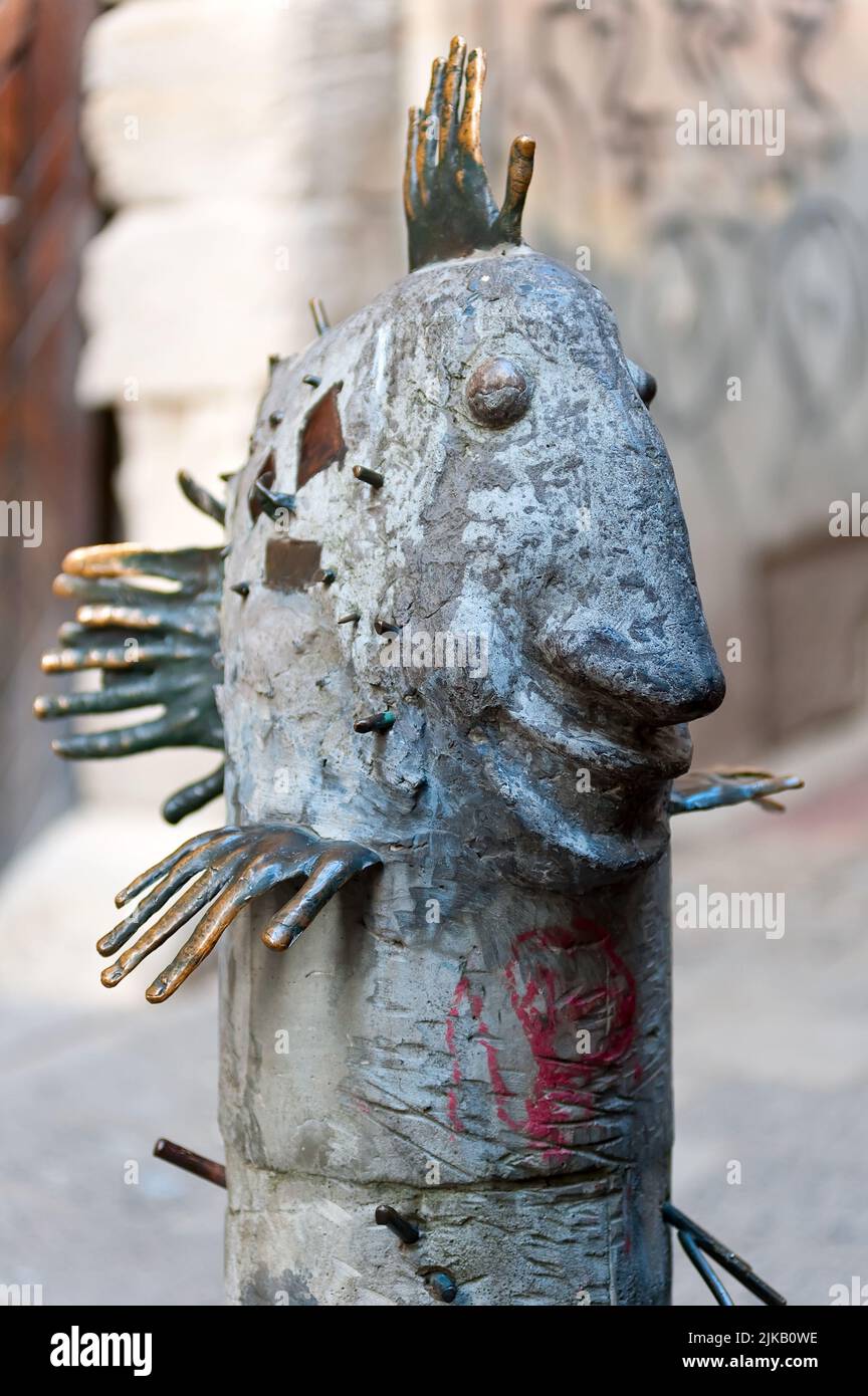 The sculpture of The Fish That Laughs in Lviv Ukraine Stock Photo Alamy