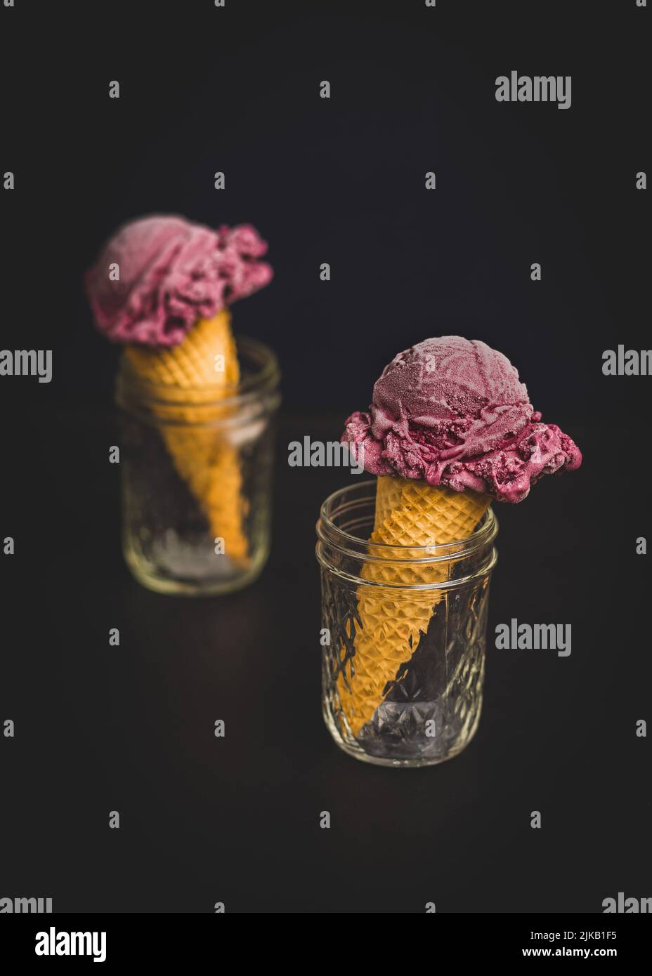 Blackberry Ice Cream Stock Photo