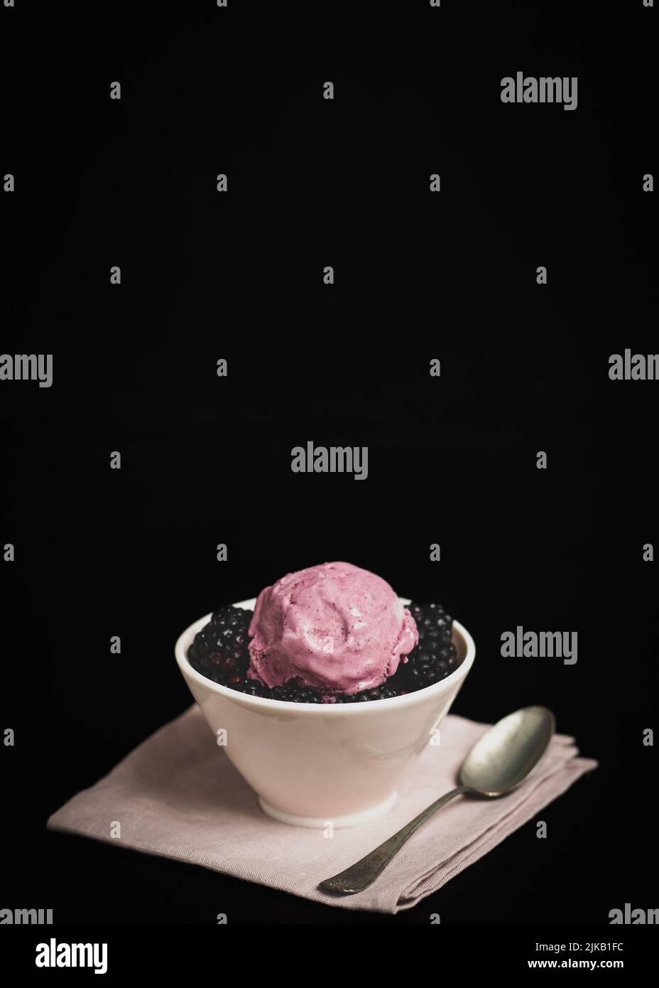 Blackberry Ice Cream Stock Photo