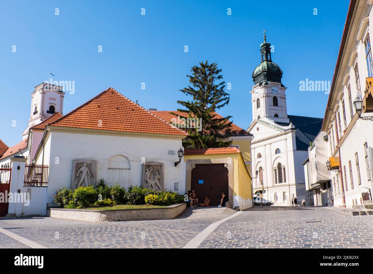 Kaptalandomb, old town, Gyor, Hungary Stock Photo