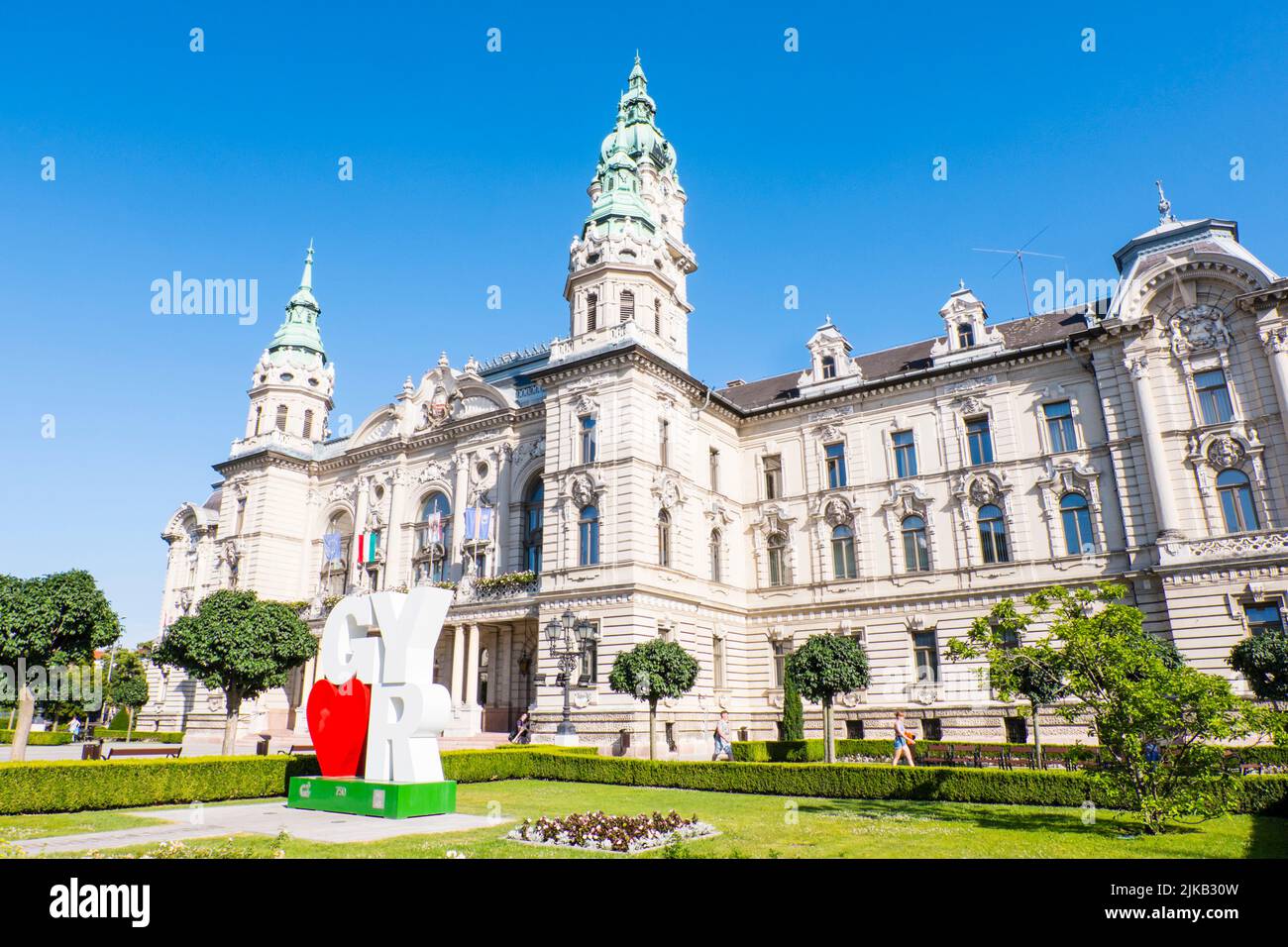 Győri városháza, Varoshaza, town hall, Gyor, Hungary Stock Photo