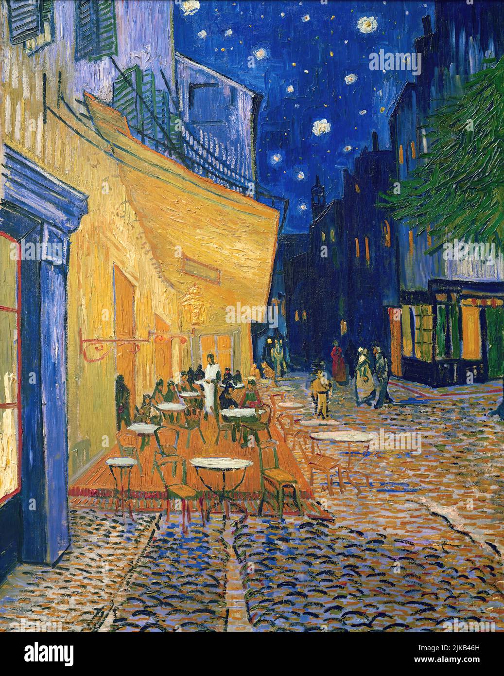 Vincent van Gogh/ Cafe-terrace at night (Place du forum in Arles). Arles, September 1888. Oil on canvas, 80,7 x 65,3 cm. Inv.Nr. KM 108.565. Museum: KROLLER MULLER RIJKSMUSEUM / OTTERLOO / HOLANDA. Stock Photo