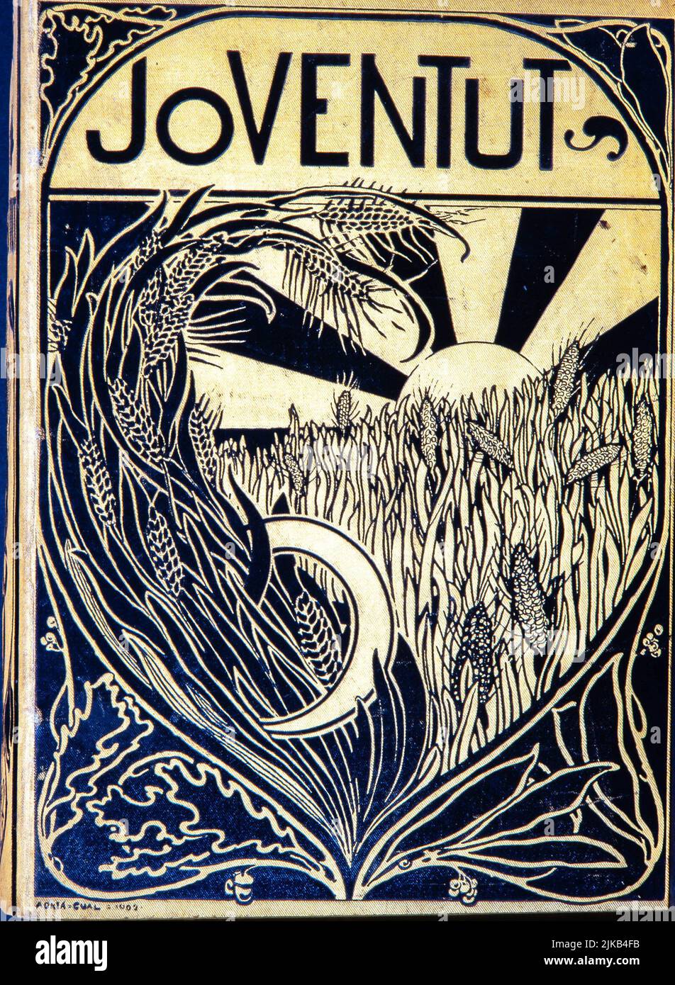 Adrià Gual / Portada de la revista Joventut, nº 159. Febrero de 1903. Institut del Teatre de Barcelona. Stock Photo