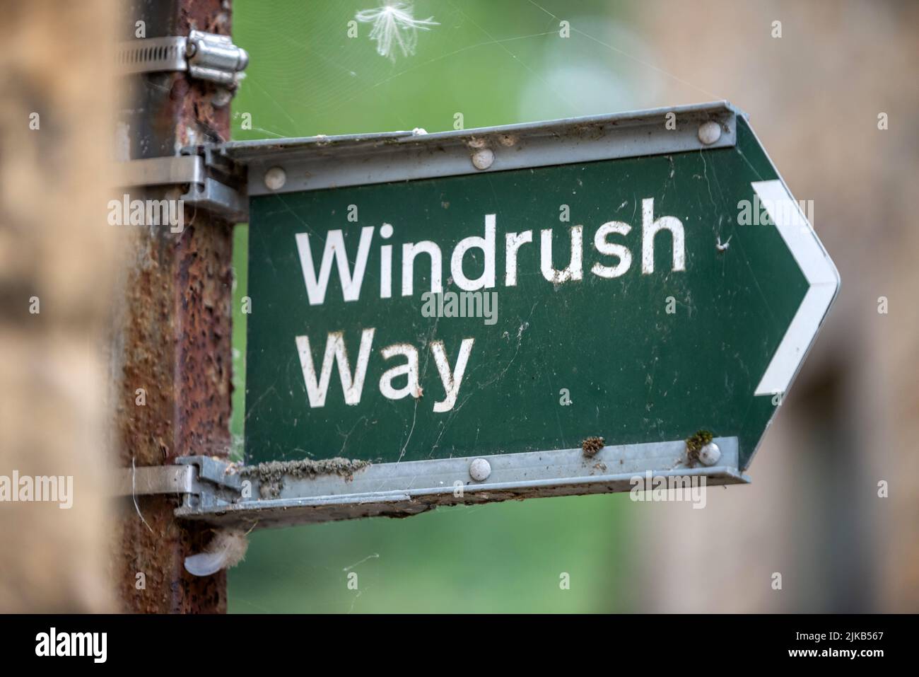 Bourton-on-the-Water, July 28th 2022: Signage for the Windrush Way at  Bourton-on-the-Water Stock Photo