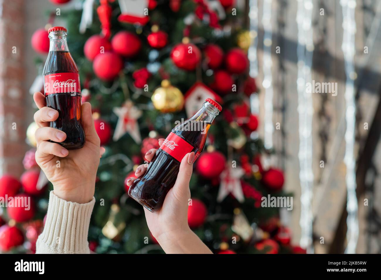 coca cola new year holidays atmosphere Stock Photo - Alamy