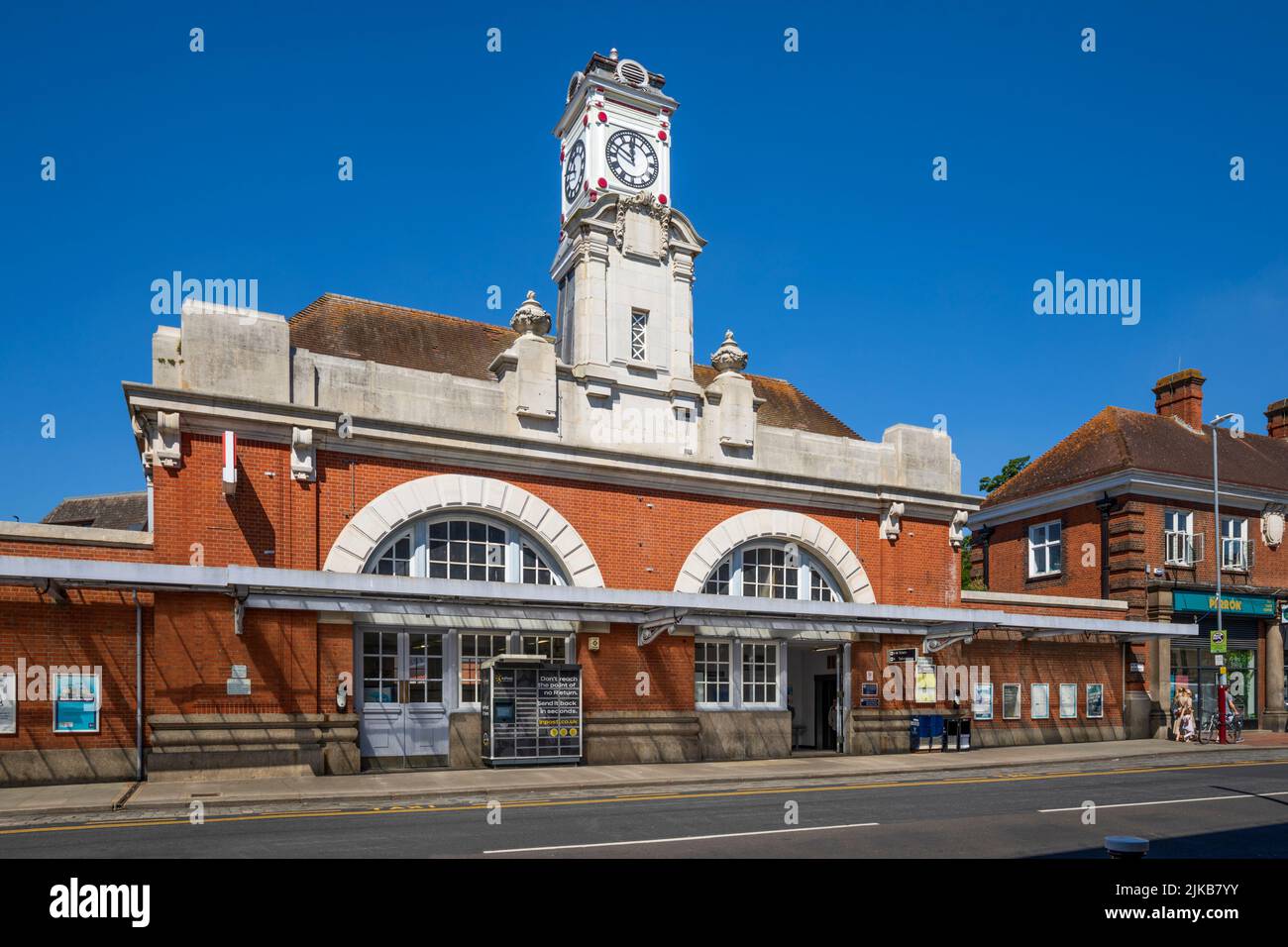Tunbridge Wells train station on Mount Pleasant Road, Tunbridge Wells, Kent, England, United Kingdom, Europe Stock Photo