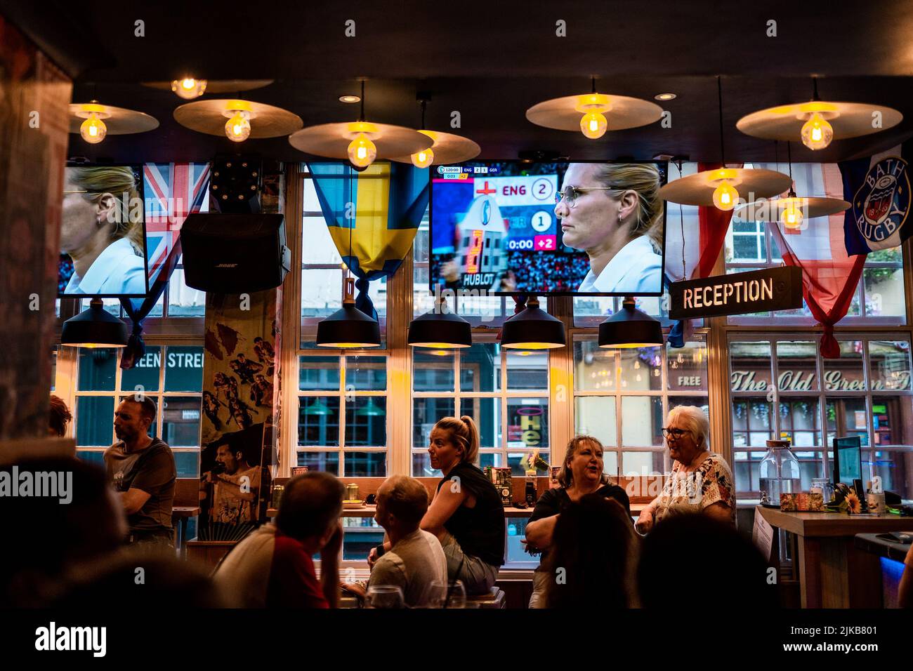 England manager Sarina Wiegman is seen with the winning 21 score in