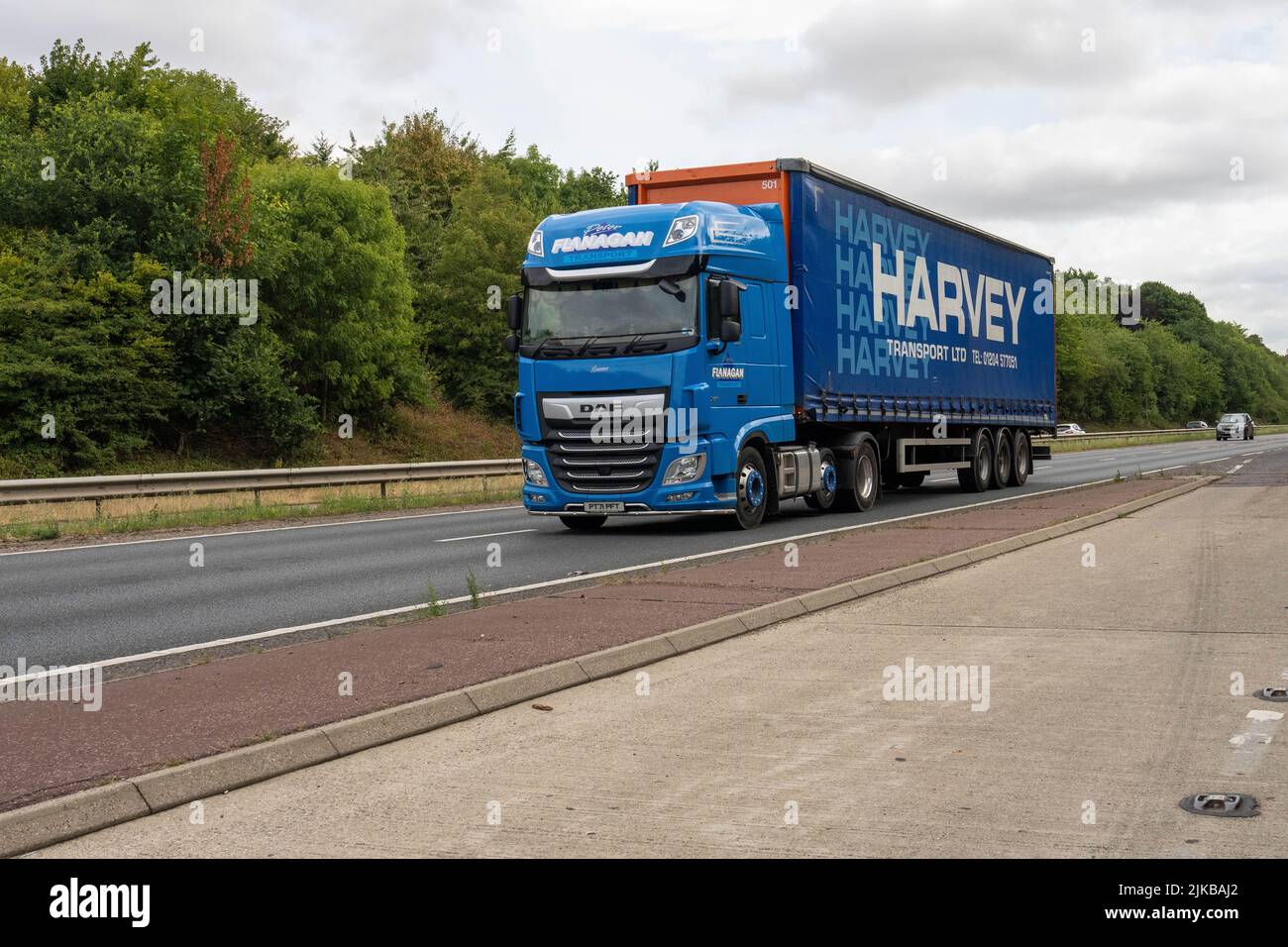 Harvey Transport lorry travelling along the Southern bypass Norwich Norfolk Stock Photo