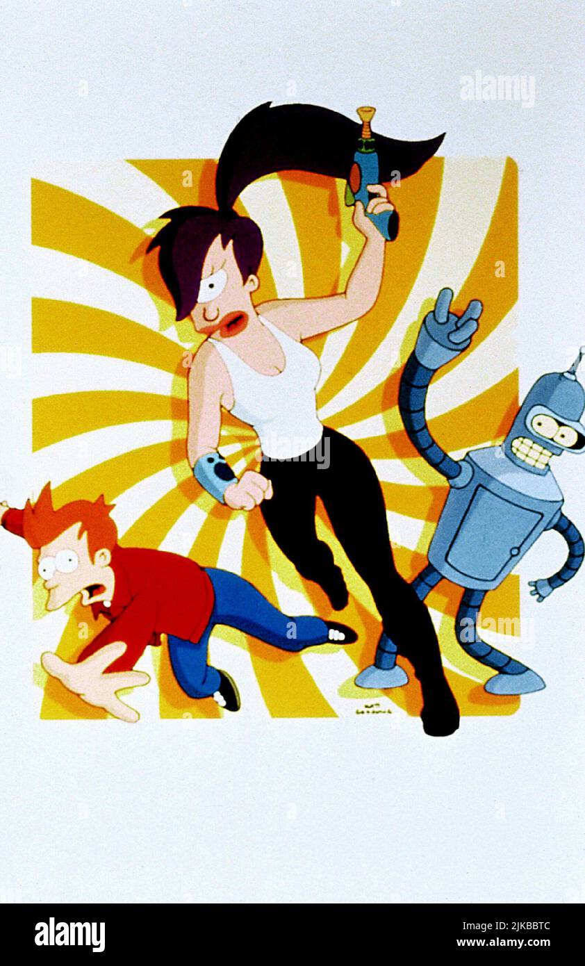 Philip J. Fry, Turanga Leela & Bender Bending Rodriguez Television: Futurama (TV Serie)   Usa 1999–2013, 28 March 1999   **WARNING** This Photograph is for editorial use only and is the copyright of 20TH CENTURY FOX TELEVISION and/or the Photographer assigned by the Film or Production Company and can only be reproduced by publications in conjunction with the promotion of the above Film. A Mandatory Credit To 20TH CENTURY FOX TELEVISION is required. The Photographer should also be credited when known. No commercial use can be granted without written authority from the Film Company. Stock Photo