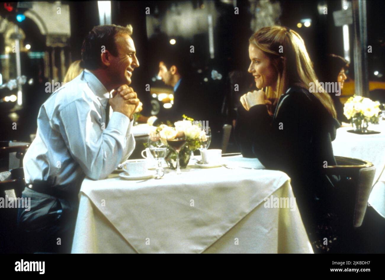 Kevin Costner & Kelly Preston Film: For Love Of The Game (USA 1999) Characters: Billy Chapel, Jane Aubrey  Director: Sam Raimi 15 September 1999   **WARNING** This Photograph is for editorial use only and is the copyright of UNIVERSAL PICTURES and/or the Photographer assigned by the Film or Production Company and can only be reproduced by publications in conjunction with the promotion of the above Film. A Mandatory Credit To UNIVERSAL PICTURES is required. The Photographer should also be credited when known. No commercial use can be granted without written authority from the Film Company. Stock Photo