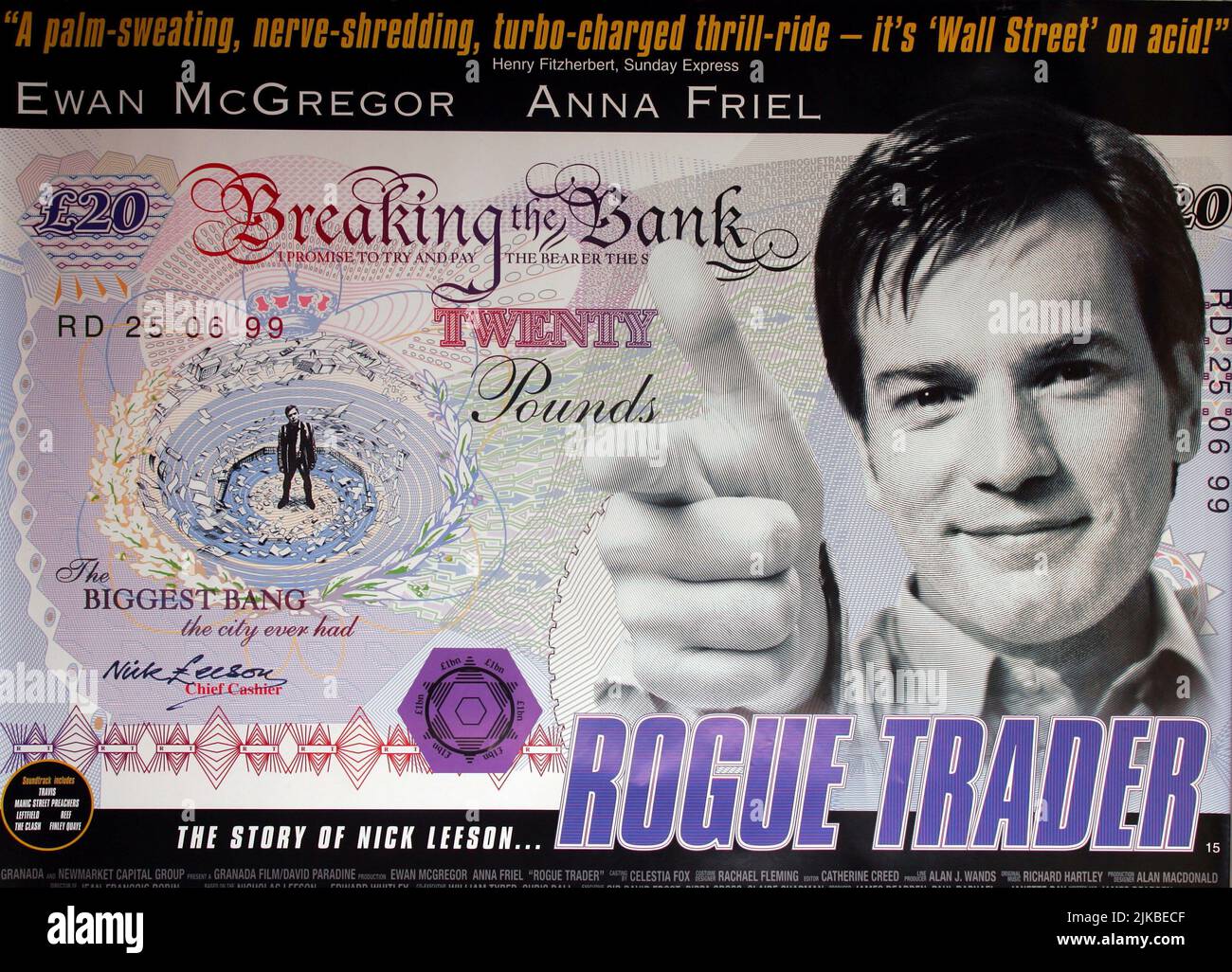 Ewan Mcgregor Poster Film: Rogue Trader (1999)   Director: James Dearden 25 June 1999   **WARNING** This Photograph is for editorial use only and is the copyright of PATHE and/or the Photographer assigned by the Film or Production Company and can only be reproduced by publications in conjunction with the promotion of the above Film. A Mandatory Credit To PATHE is required. The Photographer should also be credited when known. No commercial use can be granted without written authority from the Film Company. Stock Photo