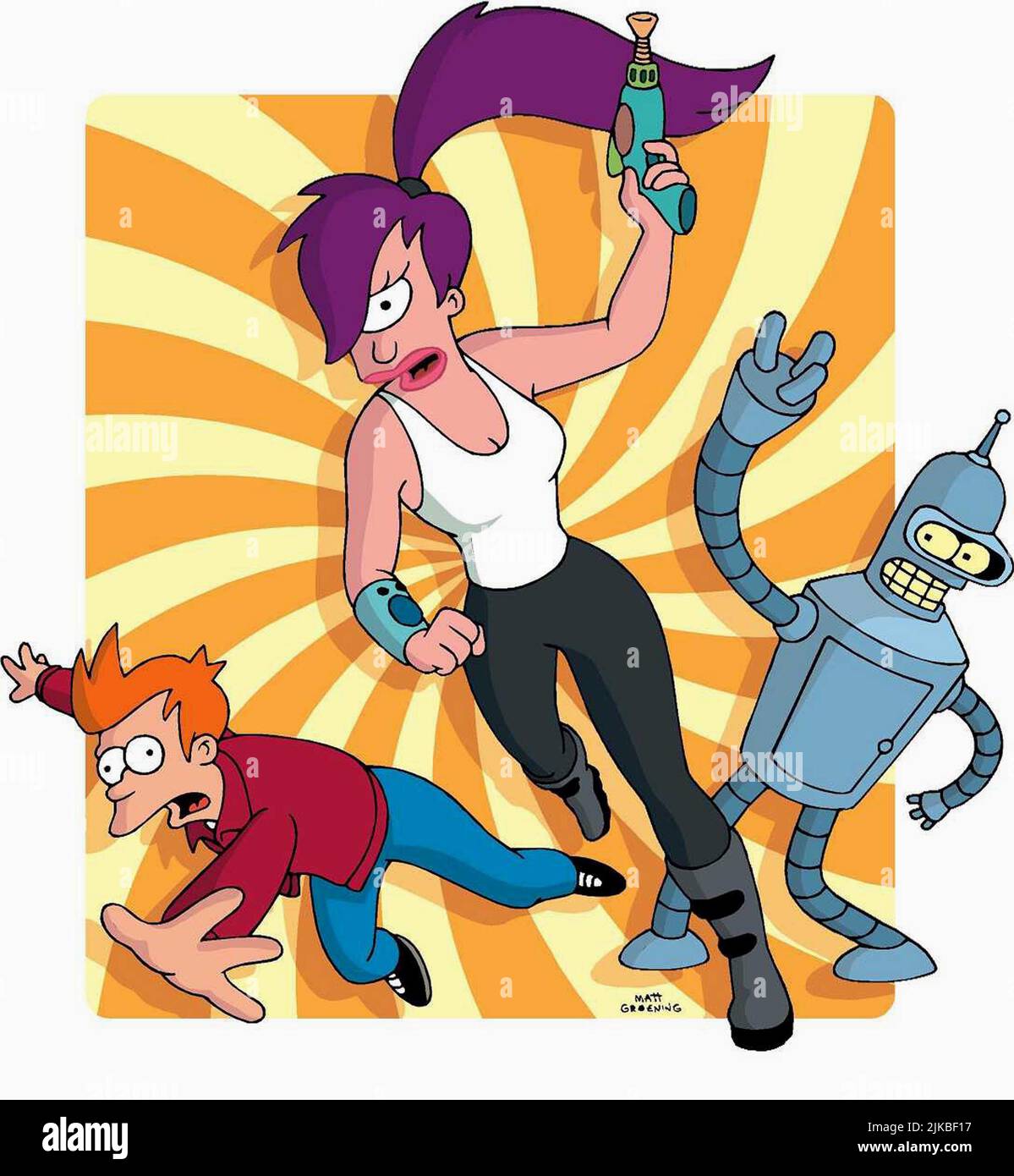 Philip J. Fry, Turanga Leela & Bender Bending Rodriguez Television: Futurama (TV Serie)   Usa 1999–2013, 28 March 1999   **WARNING** This Photograph is for editorial use only and is the copyright of 20TH CENTURY FOX TELEVISION and/or the Photographer assigned by the Film or Production Company and can only be reproduced by publications in conjunction with the promotion of the above Film. A Mandatory Credit To 20TH CENTURY FOX TELEVISION is required. The Photographer should also be credited when known. No commercial use can be granted without written authority from the Film Company. Stock Photo