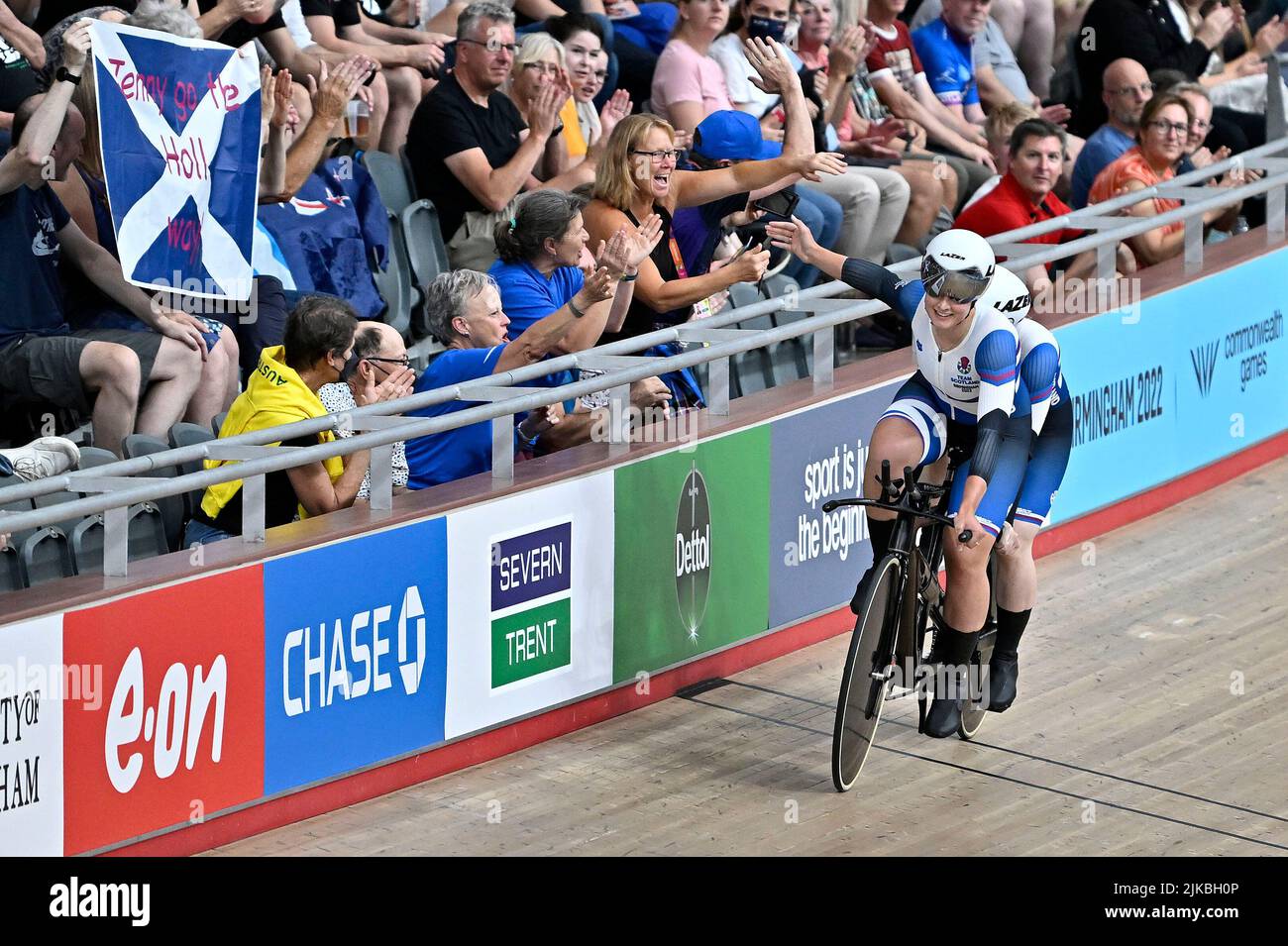 Stratford, United Kingdom. 31st July, 2022. Commonwealth Games Track Cycling. Olympic Velodrome