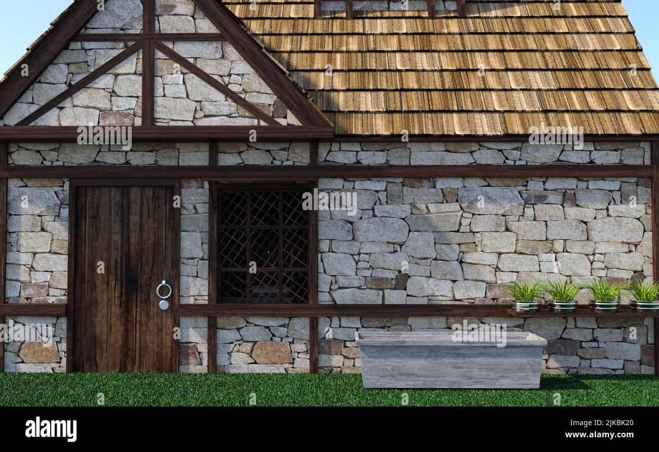 Rustic Medieval style house Stock Photo