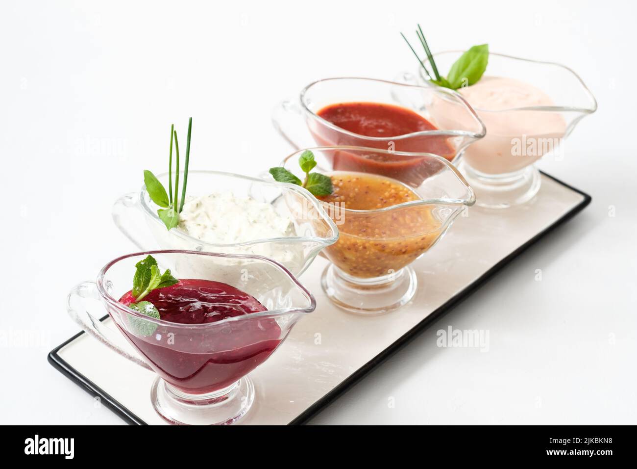 cooking assortment gravy boat sauce composition Stock Photo