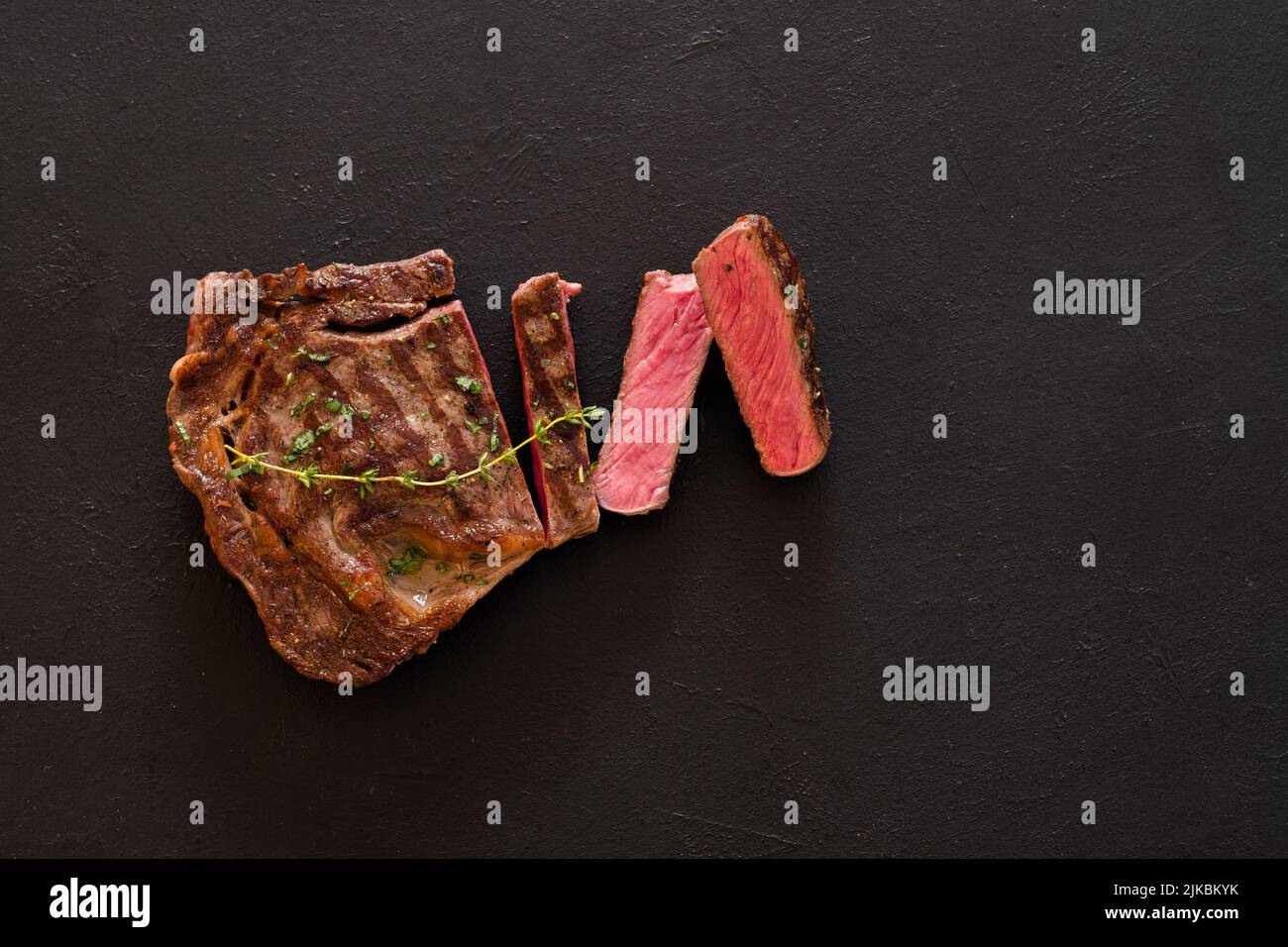 grilled meat food cooking rare beefsteak Stock Photo Alamy