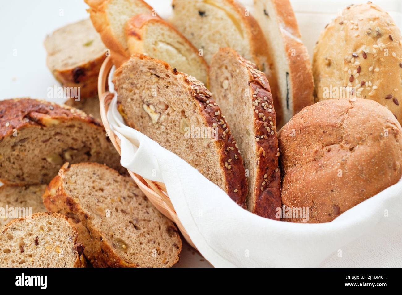 wholesome bakery background craft bread art Stock Photo