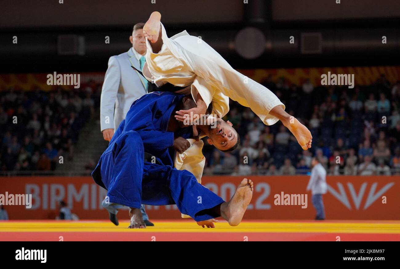 Wales' Daniel Rabbitt loses to Zambia's Simon Zulu in the Men's 60 Kilo Judo at Coventry Arena on day four of the 2022 Commonwealth Games. Picture date: Monday August 1, 2022. Stock Photo