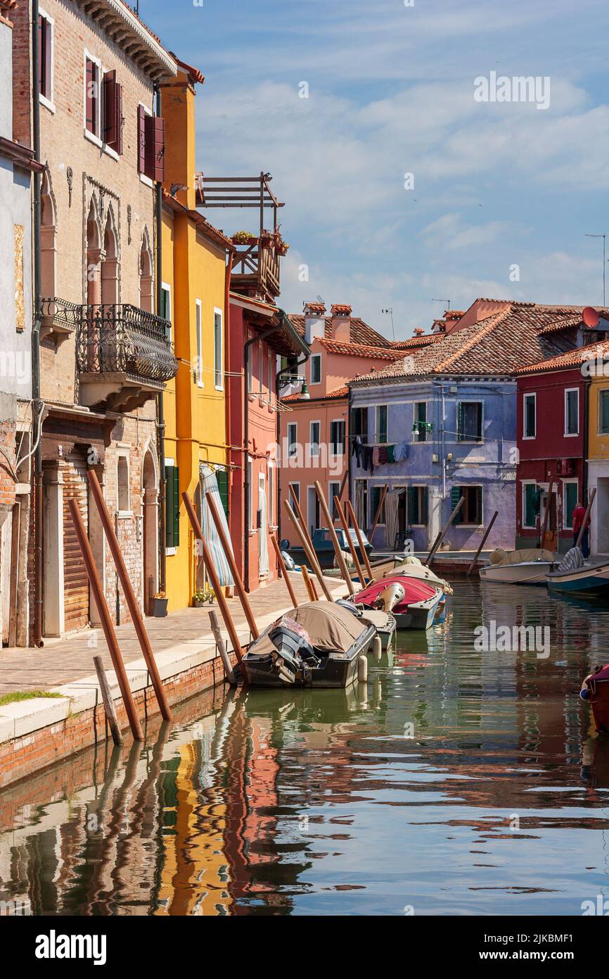 Colorful houses in Burano, Italy Stock Photo