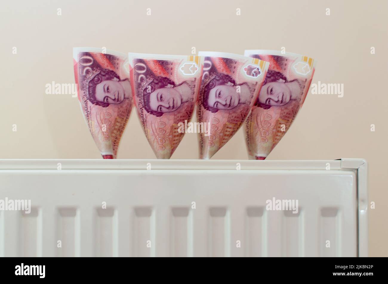 Rising utility gas price concept with highest GBP denominations