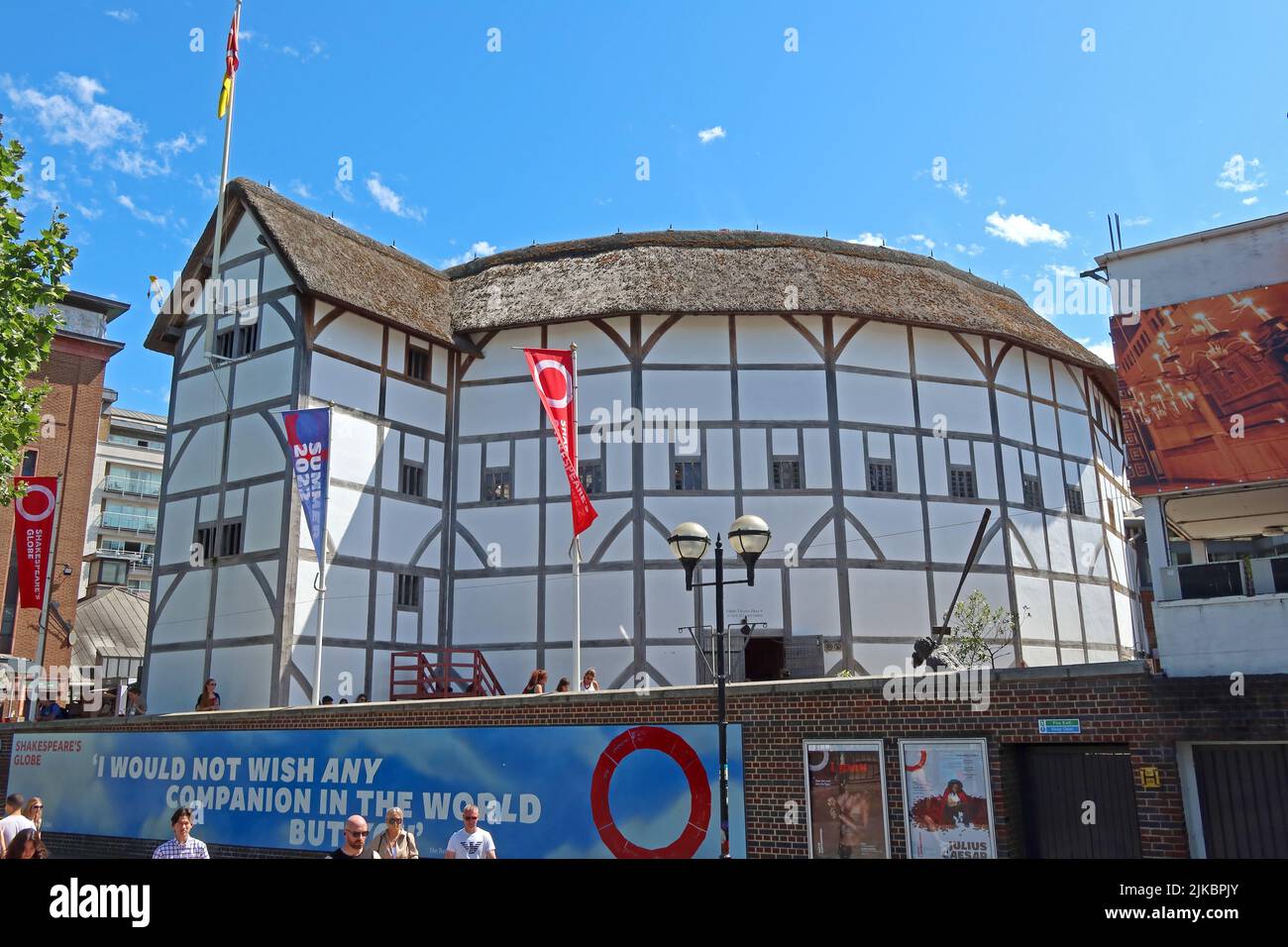 Shakespeare's Globe theatre, 21 New Globe Walk, Bankside, Southwark, London, England, UK, SE1 9DT Stock Photo
