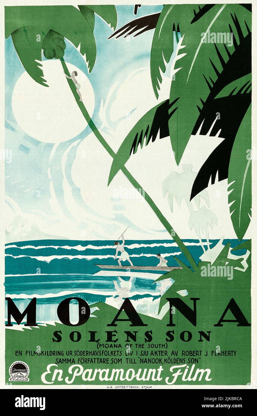 Moana of the south - Solens son (Paramount, 1926). Swedish movie poster Stock Photo