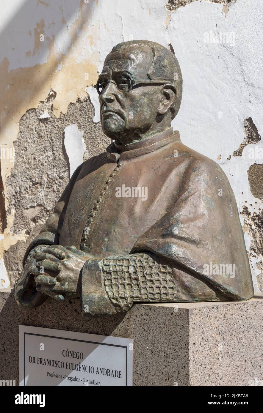 Bust of Dr Francisco Fulgencio Andrade, Funchal, Madeira, Portugal Stock Photo