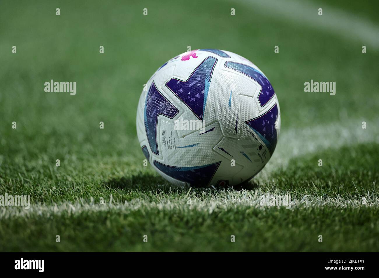 Puma official Serie A Ball is seen on the pitch prior to the during a  pre-season football friendly match between SSC Napoli and RCD Mallorca at  Teofil Stock Photo - Alamy